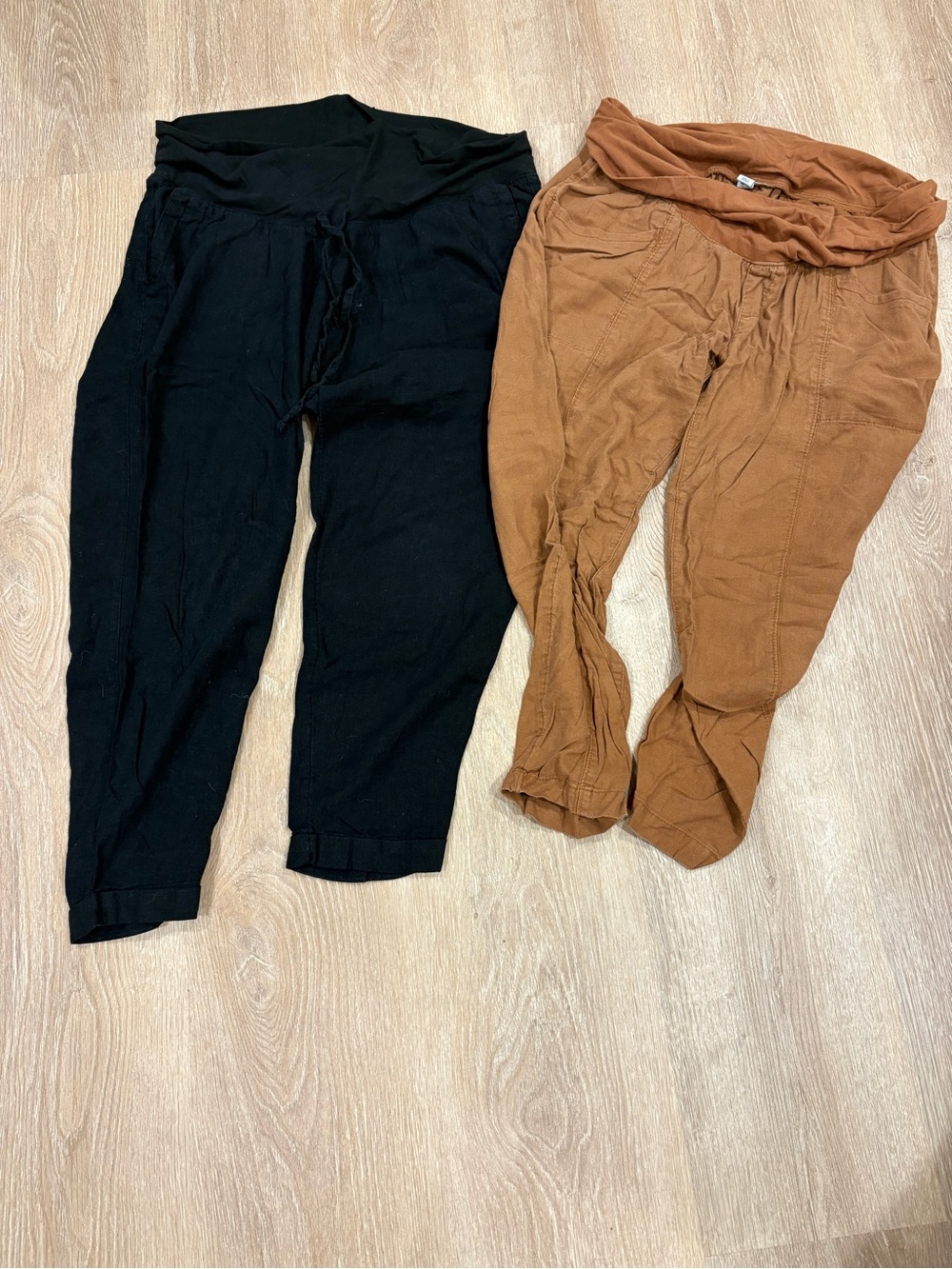 Old Navy Linen Blend Maternity Pants Large 2-Pair Bundle Good